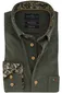 Uni groen Portofino wijde fit overhemd flanel