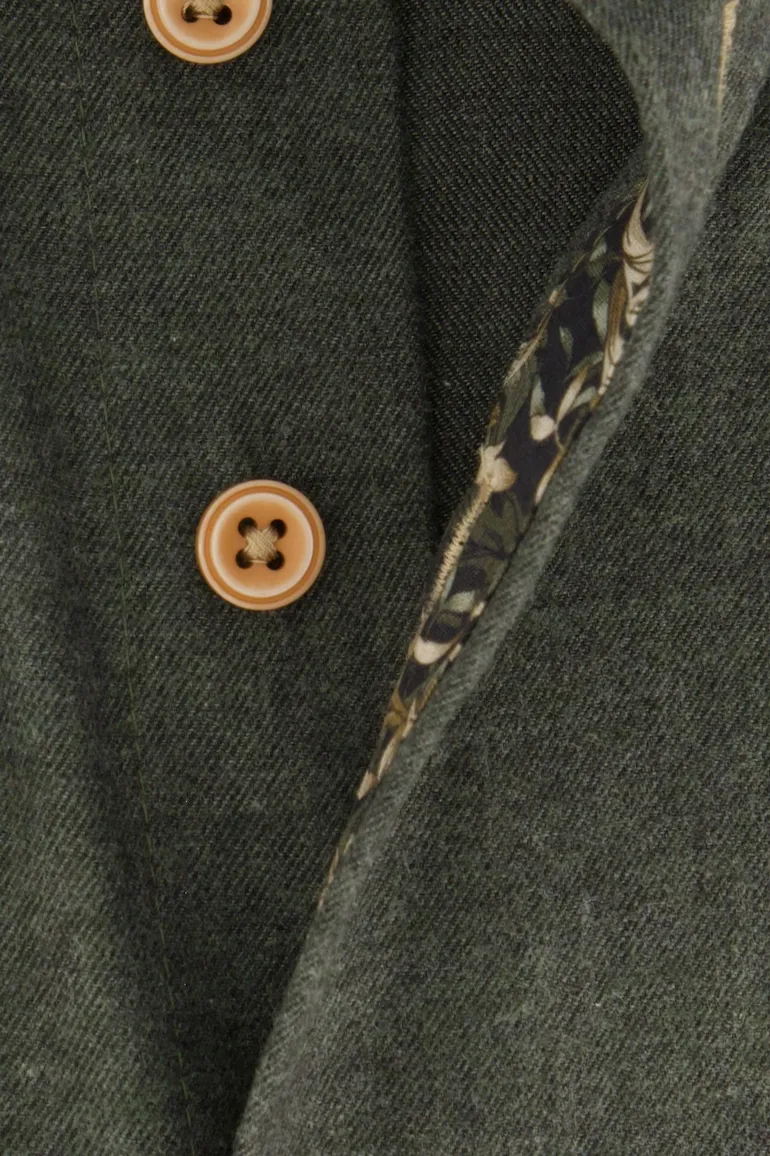 Effen groen Portofino overhemd wijde fit flanel