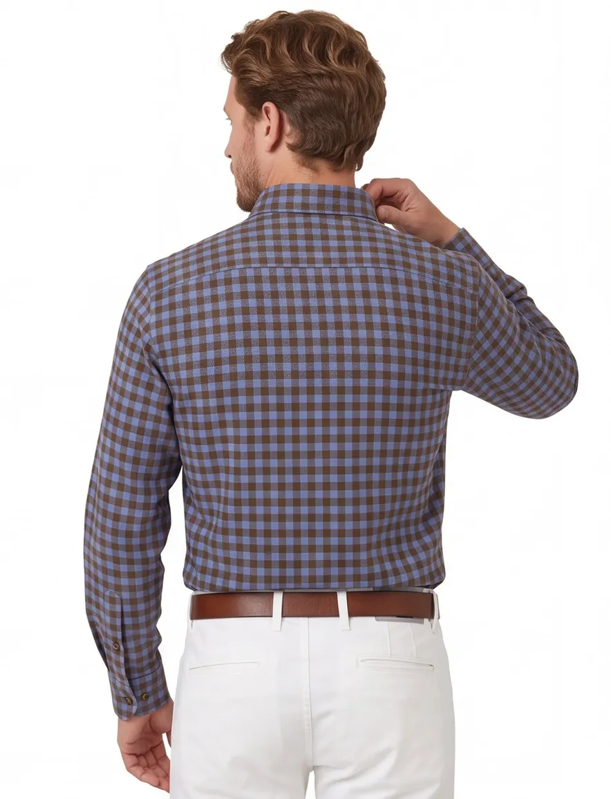 Portofino wijde fit casual overhemd paars