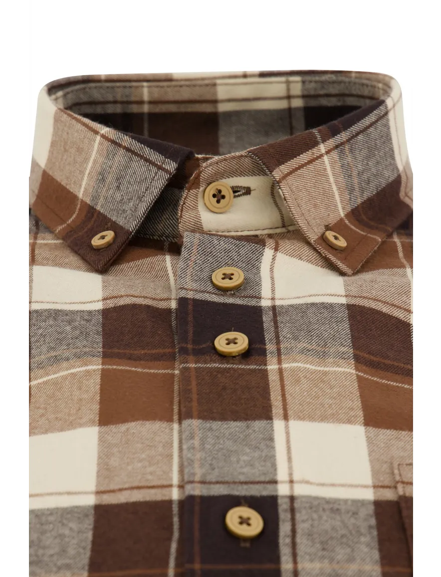 casual overhemd bruin Portofino Regular Fit