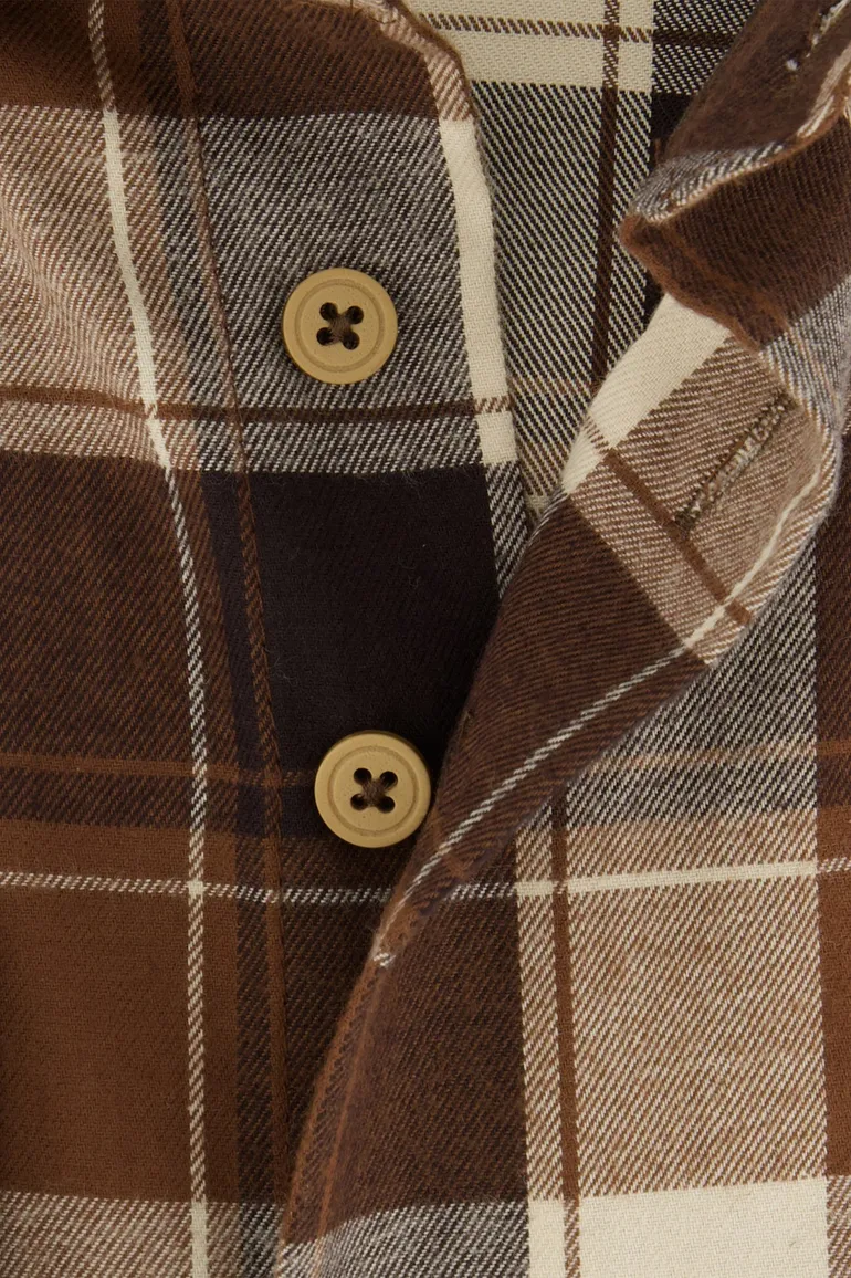 casual overhemd bruin Portofino Regular Fit