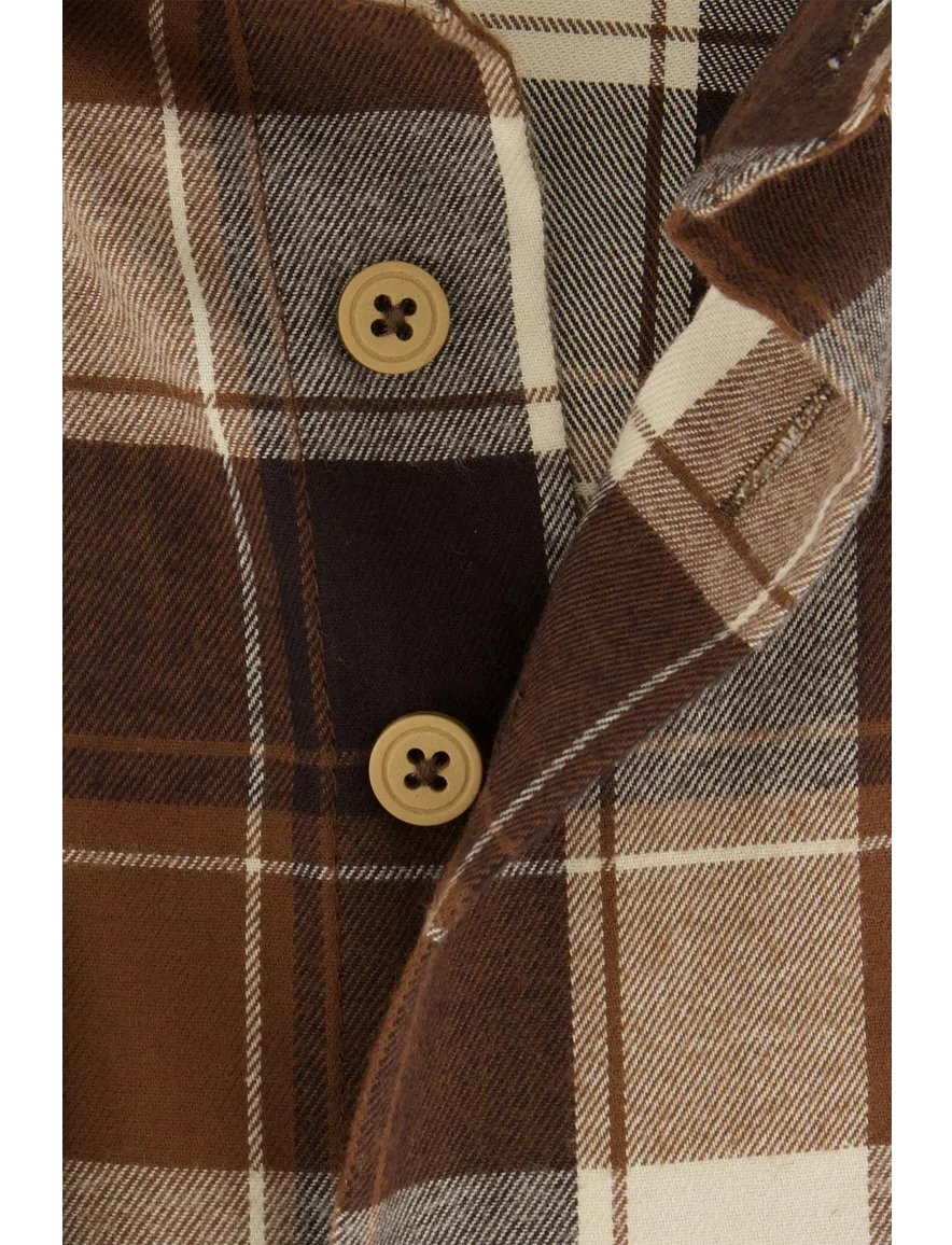 casual overhemd bruin Portofino Regular Fit