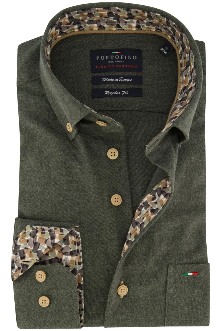 Portofino overhemd groen button-down katoen