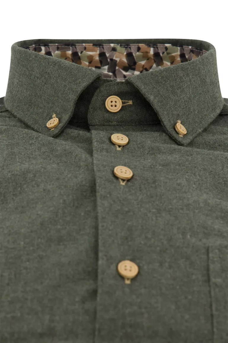 Portofino overhemd groen button-down katoen