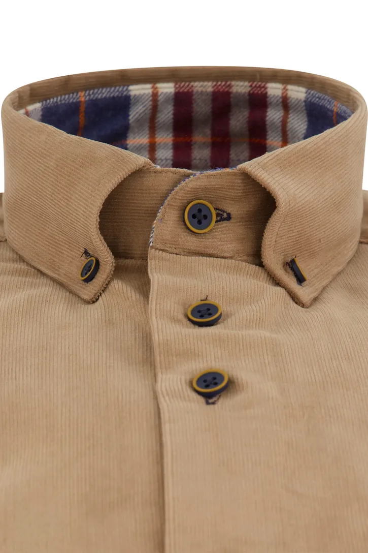 casual overhemd Portofino Regular Fit camel uni