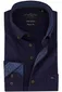 Wijde fit Portofino overhemd donkerblauw uni button-down