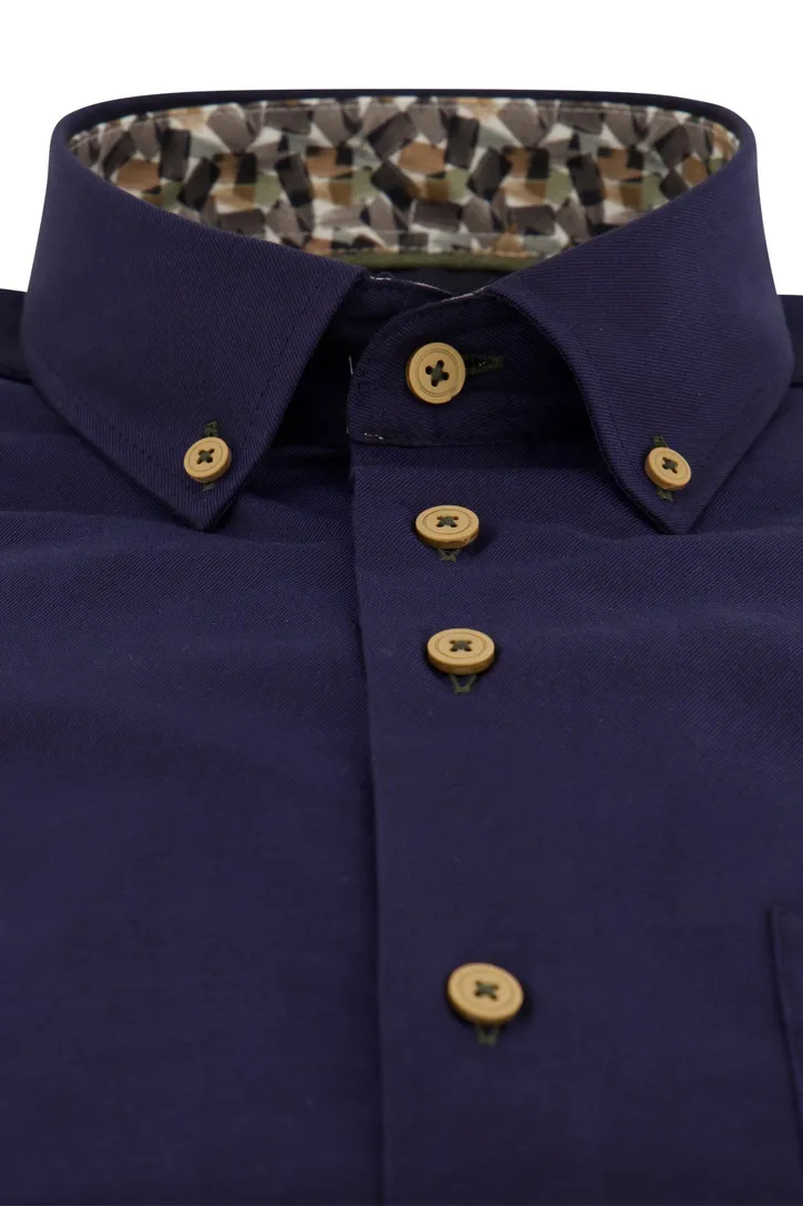 Portofino overhemd navy gestreept button-down