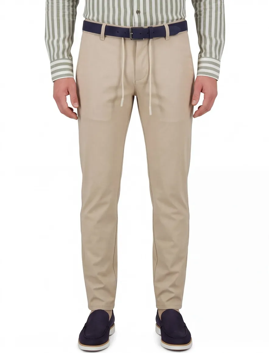North84 travel pants beige polyamide chino en elastisch