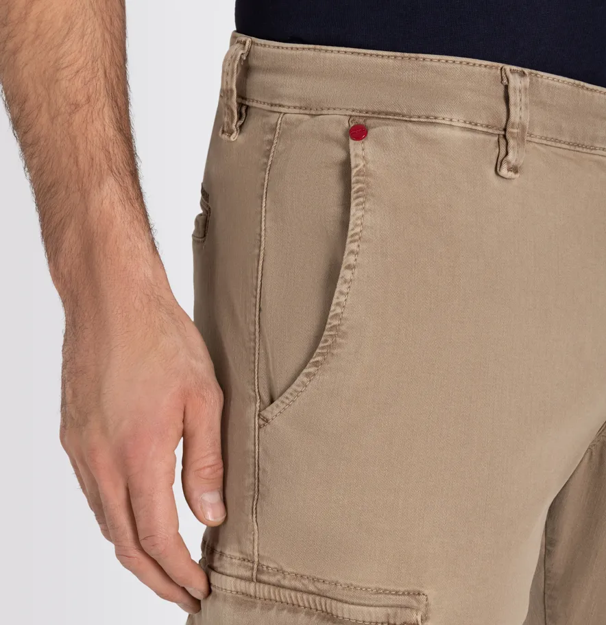 Mac Pantalon cargo effen beige katoen normale fit