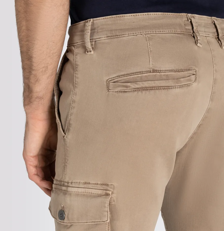 Mac Pantalon cargo effen beige katoen normale fit