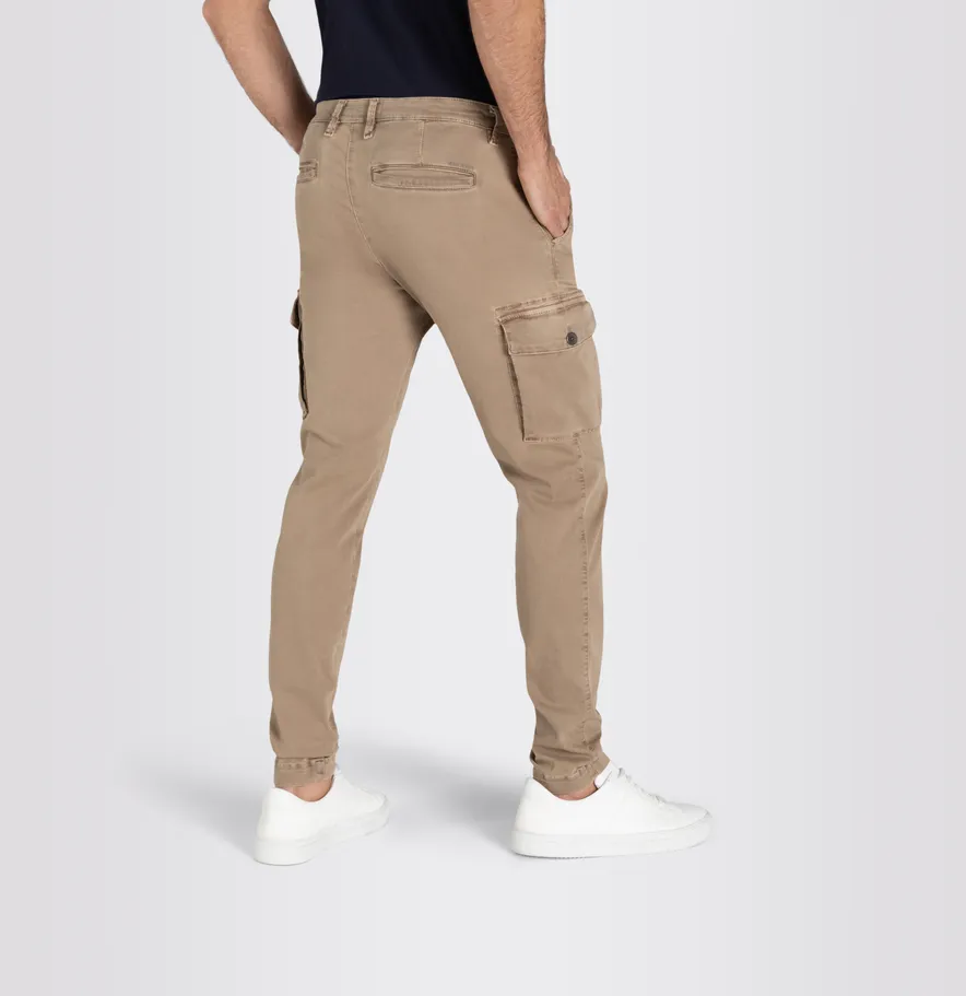 Mac Pantalon cargo effen beige katoen normale fit