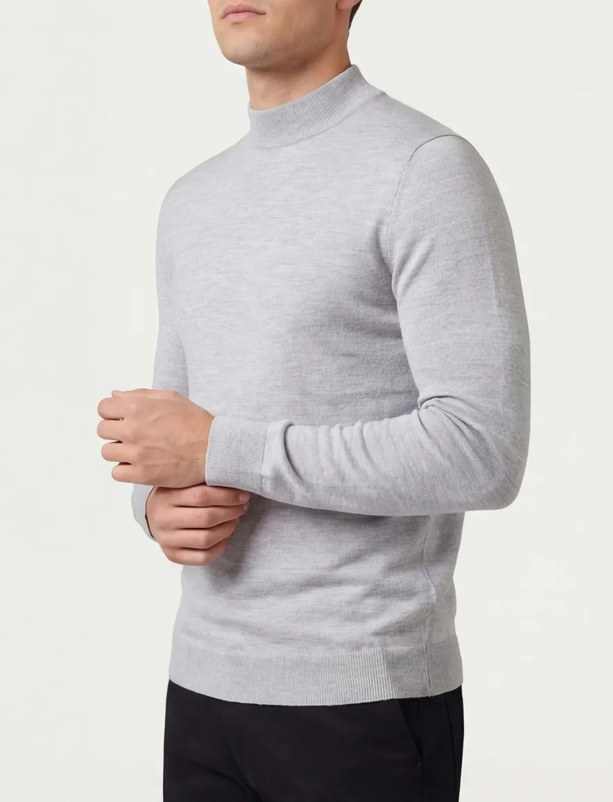 Portofino trui grijs turtle neck