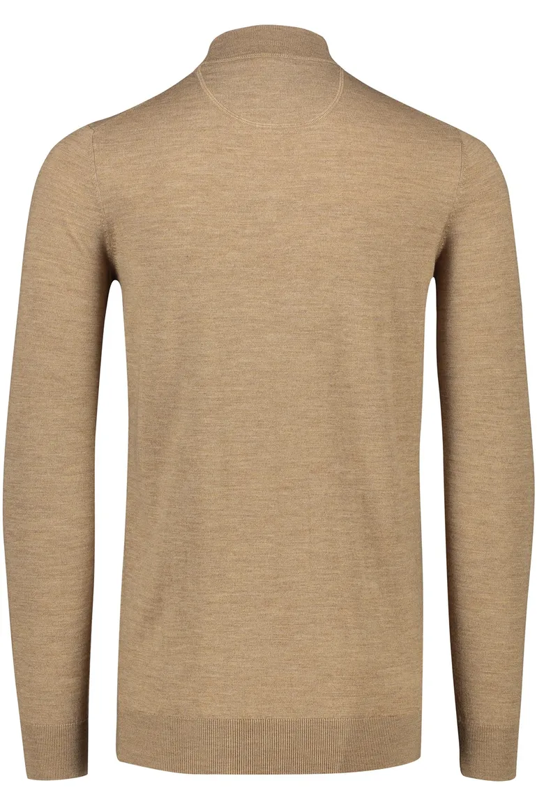 Portofino trui extra lang turtleneck bruin merinowol