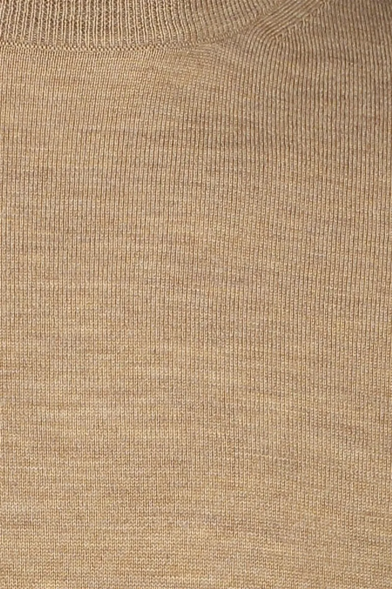 Portofino trui extra lang turtleneck bruin merinowol