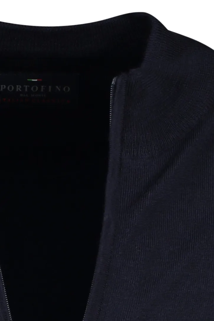 donkerblauw Portofino vest merinowol