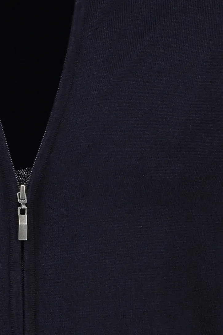donkerblauw Portofino vest merinowol