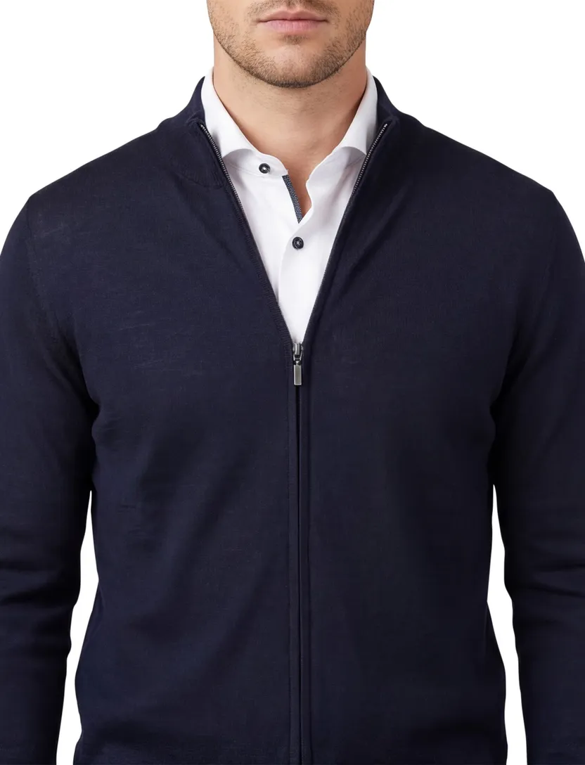 donkerblauw Portofino vest merinowol