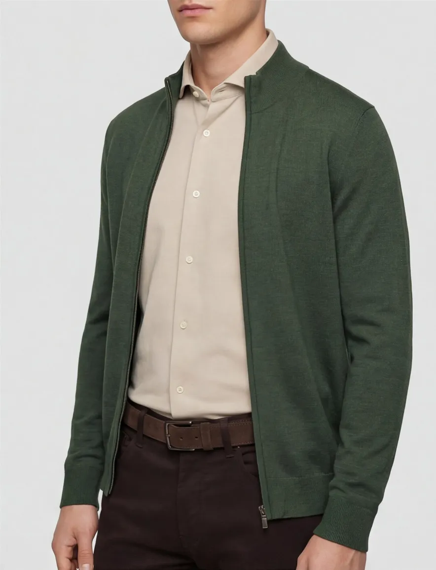 Portofino vest groen merinowol