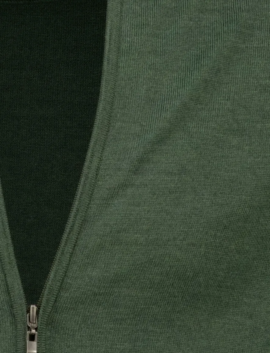 Portofino vest groen merinowol gemeleerd