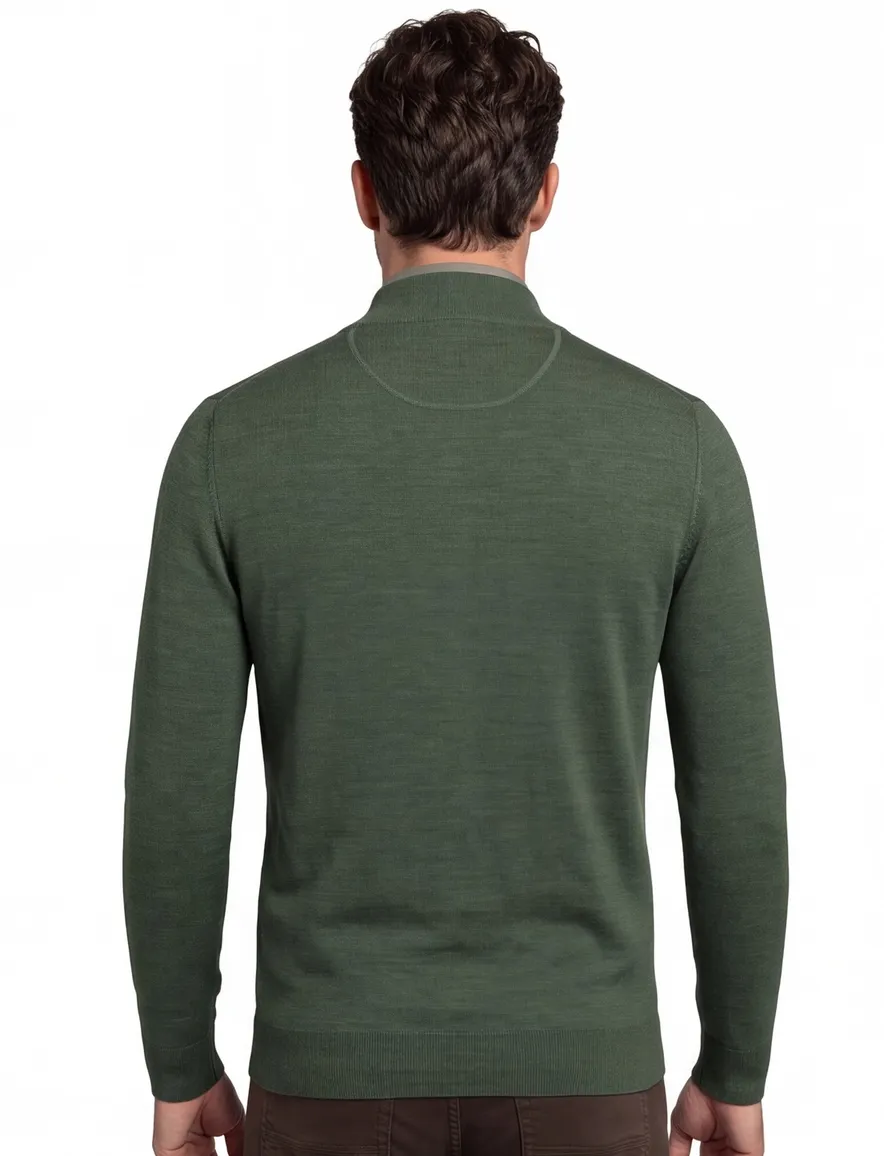 Portofino vest groen merinowol gemeleerd