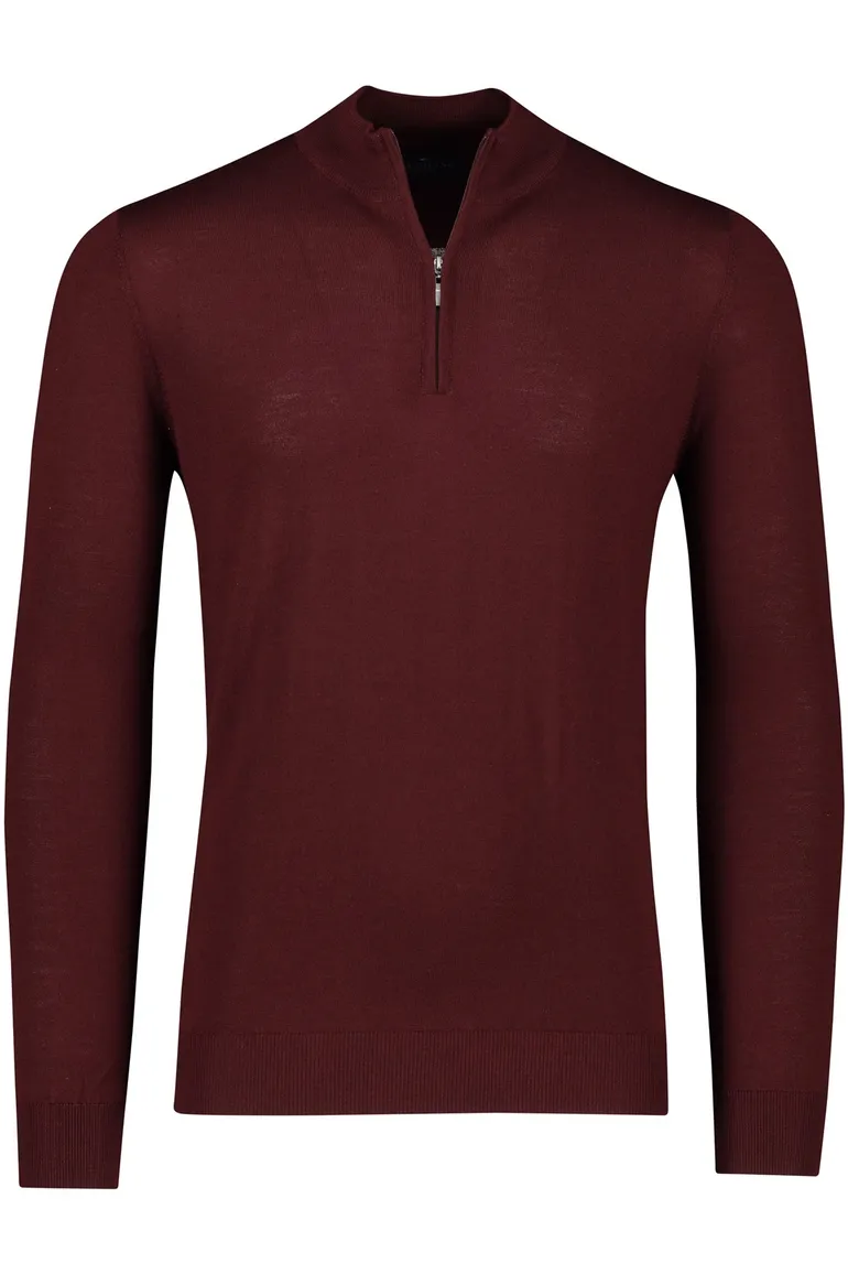 Portofino trui effen bordeaux normale fit