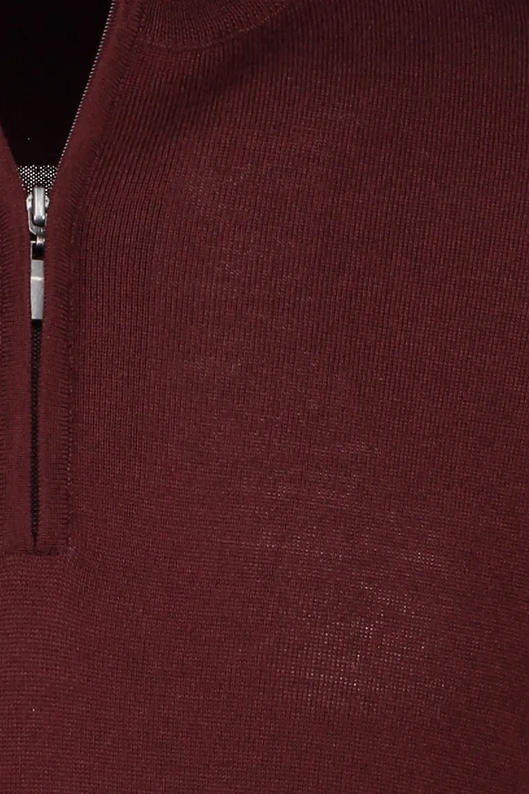 Portofino trui effen bordeaux normale fit