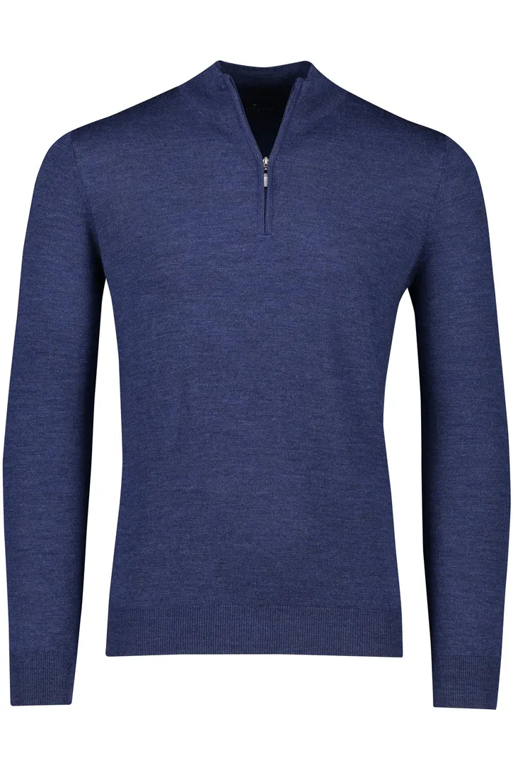 trui Portofino donkerblauw normale fit gemeleerd