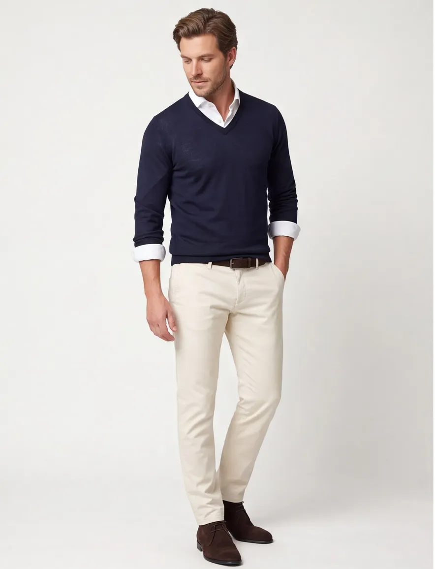 Portofino trui donkerblauw merinowol
