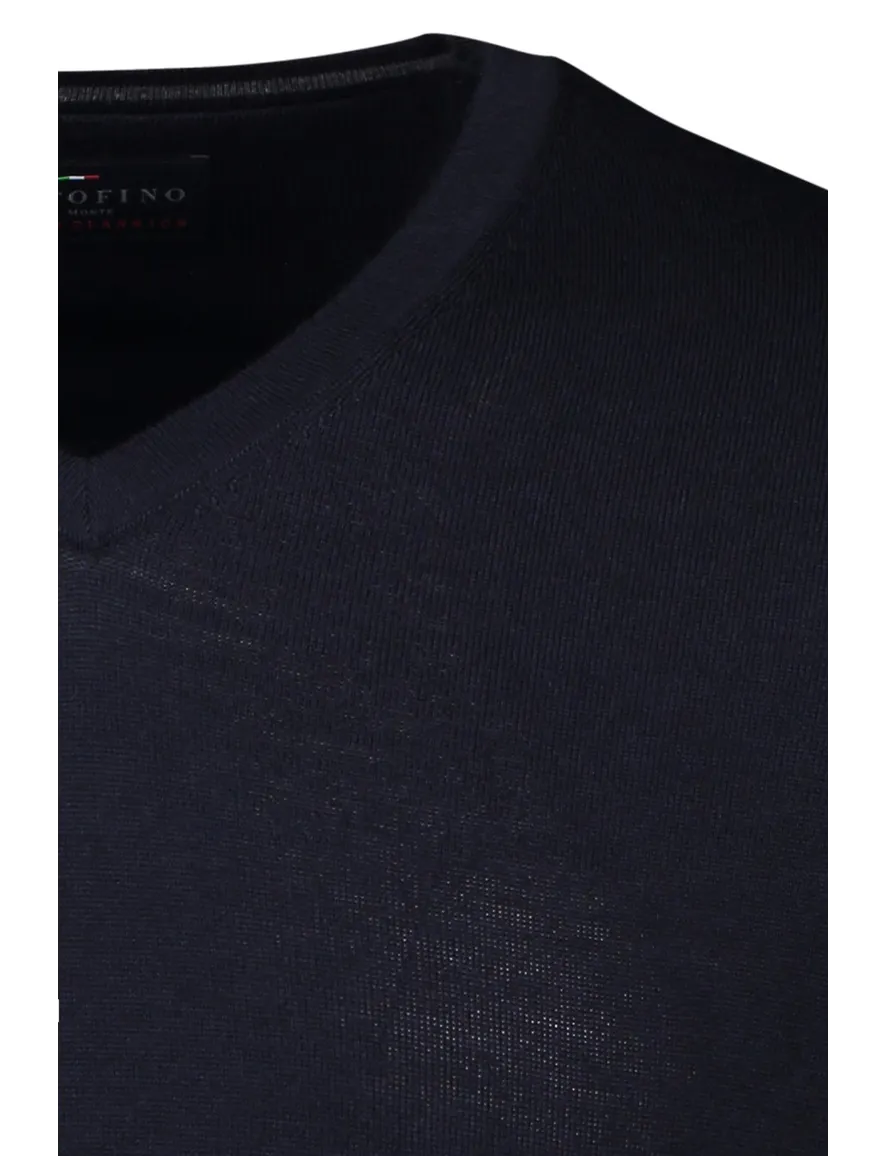 Portofino trui donkerblauw merinowol
