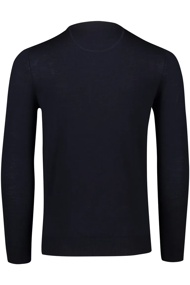 Portofino trui regular fit donkerblauw merinowol