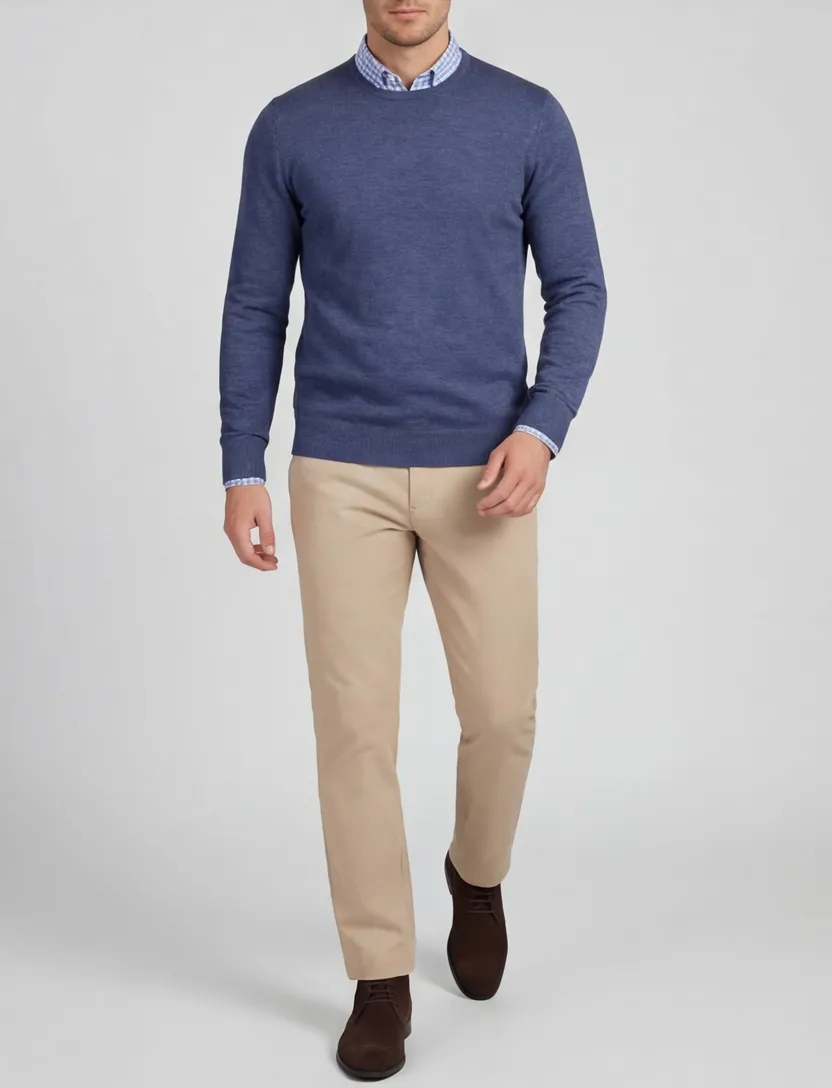 trui Portofino blauw gemeleerd