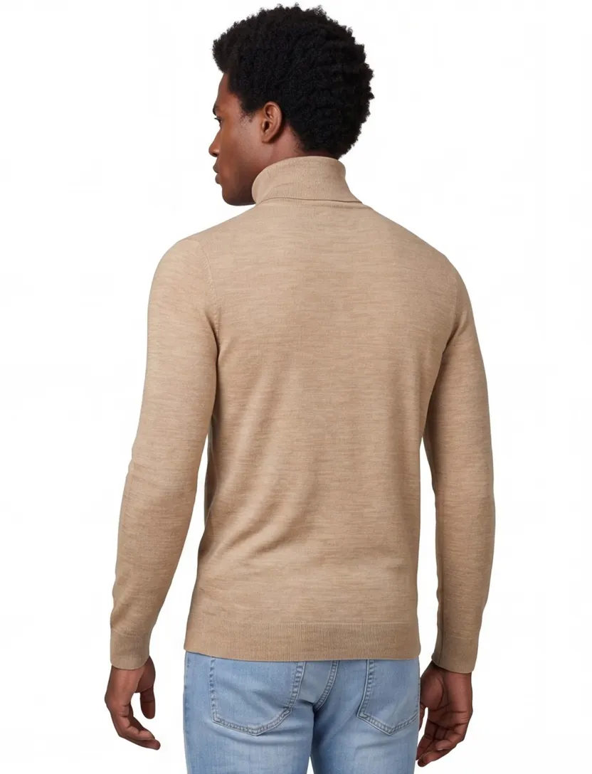 coltrui Portofino effen beige gemeleerd slim fit