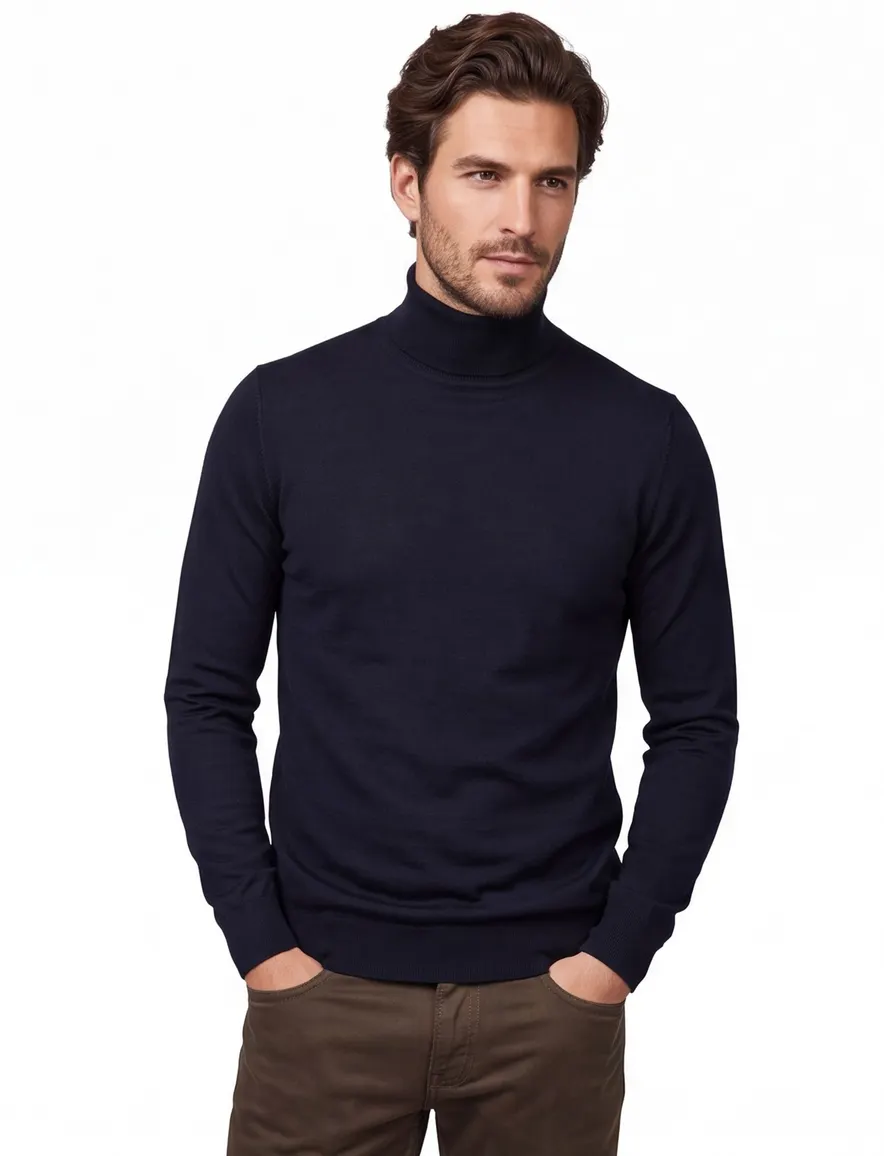 trui extra lange mouwlengte donkerblauw Portofino