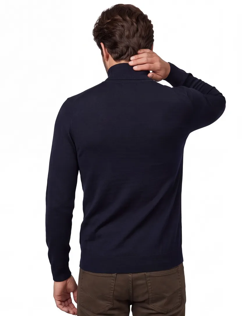 coltrui extra lange mouw Portofino donkerblauw merinowol