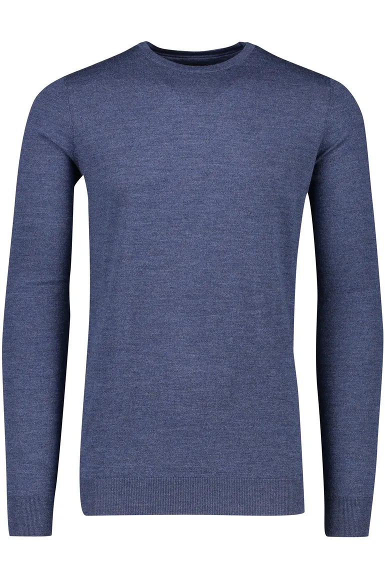 Portofino trui extra lange mouw blauw gemeleerd