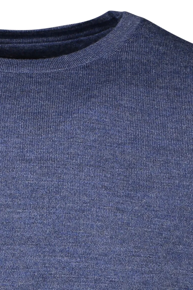 Portofino trui extra lange mouw blauw gemeleerd