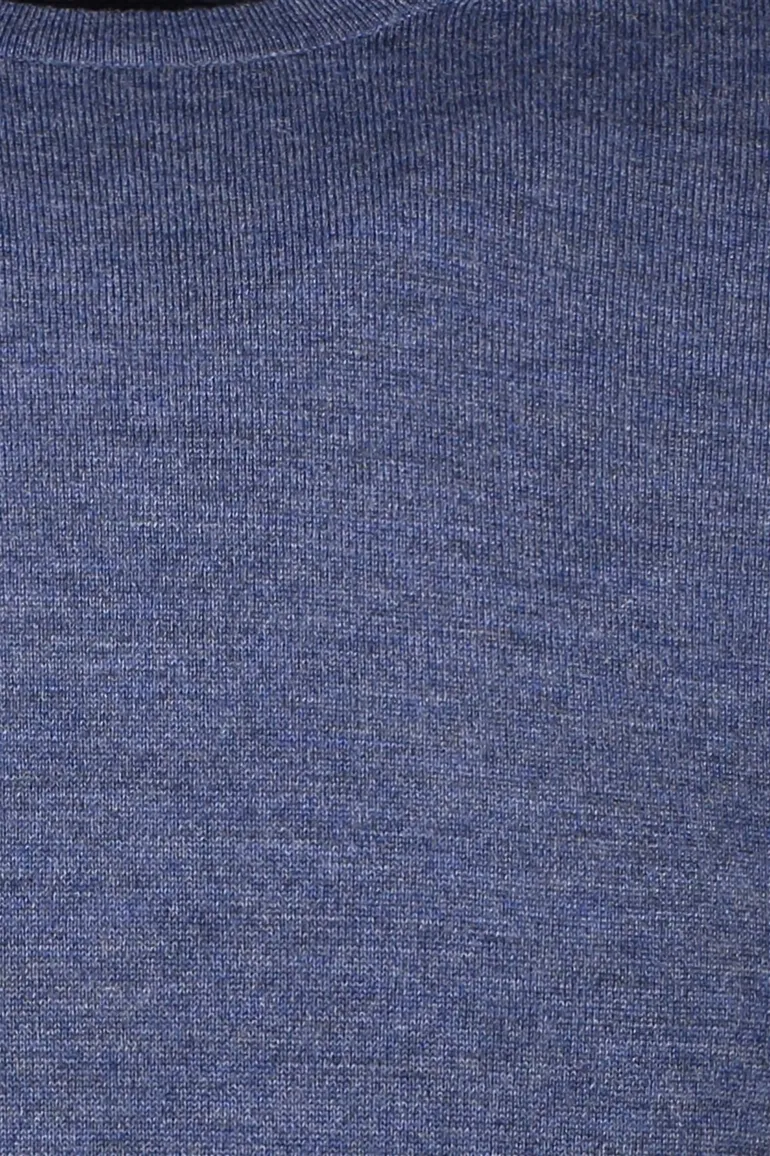 Portofino trui extra lange mouw blauw gemeleerd
