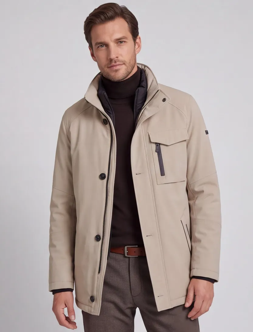 Winterjas Bugatti beige waterdicht