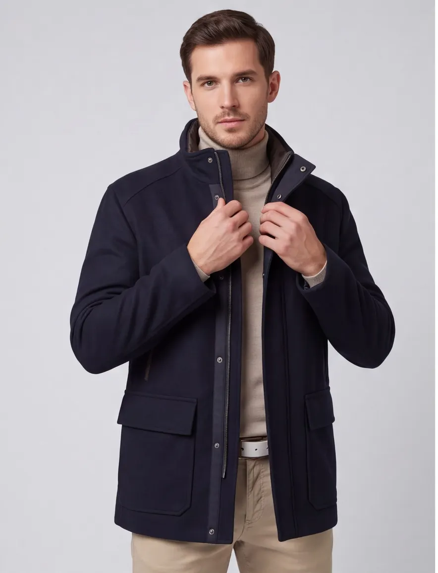 winterjas donkerblauw Bugatti
