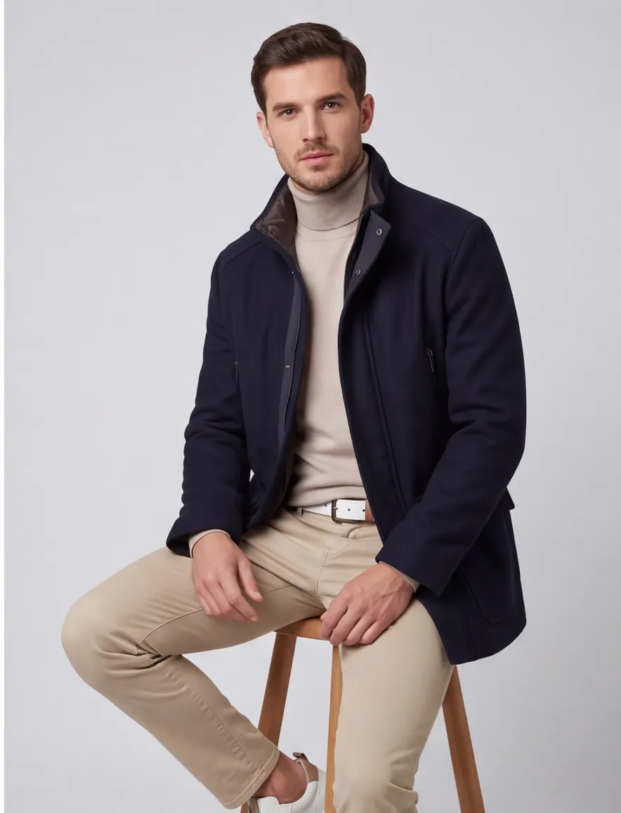 winterjas donkerblauw Bugatti