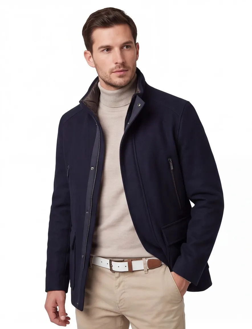 winterjas donkerblauw Bugatti