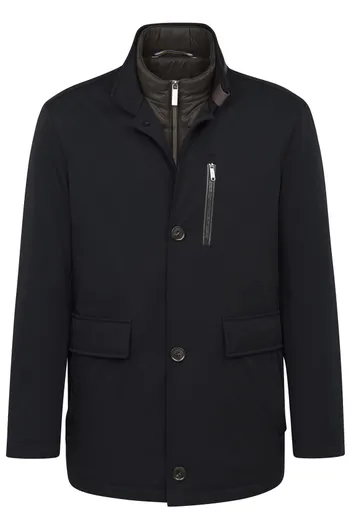 Bugatti Bugatti parka donkerblauw effen half lang