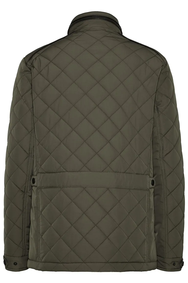 winterjas groen Bugatti capuchon in kraag