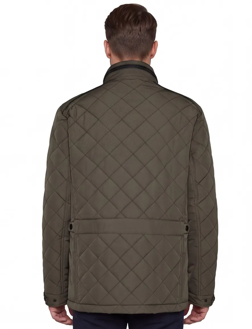 Bugatti winterjas groen capuchon in kraag