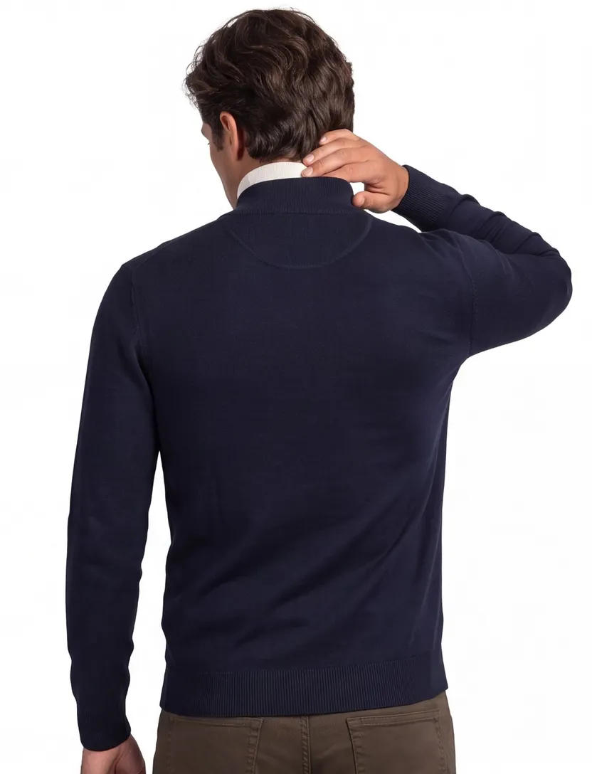vest Portofino donkerblauw merinowol