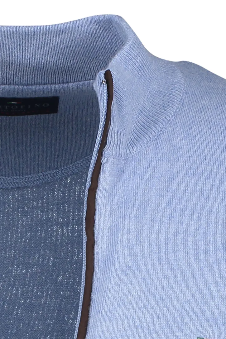 Portofino vest extra lang lichtblauw
