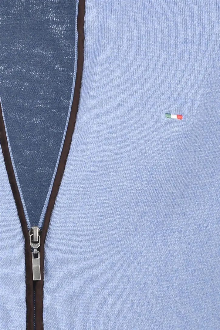 Portofino vest extra lang lichtblauw