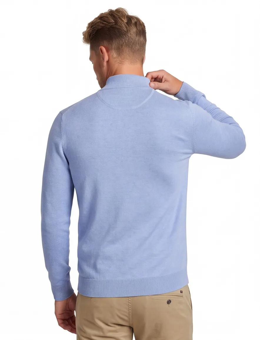 Extra lang Portofino vest lichtblauw