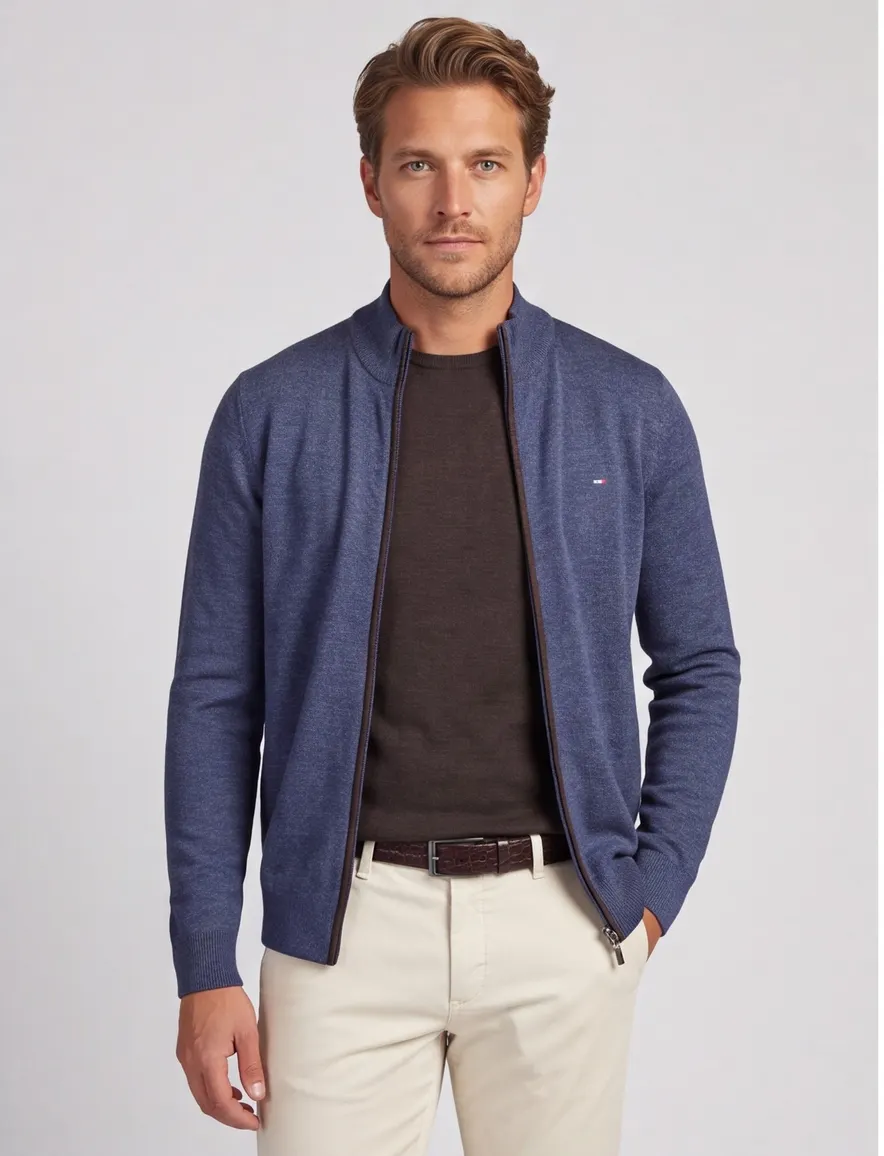 blauw vest Portofino gemeleerd