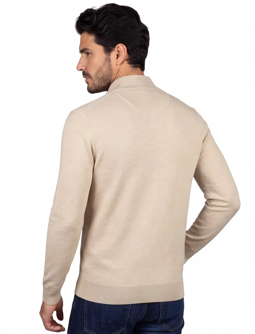 Portofino vest beige katoen en kasjmier
